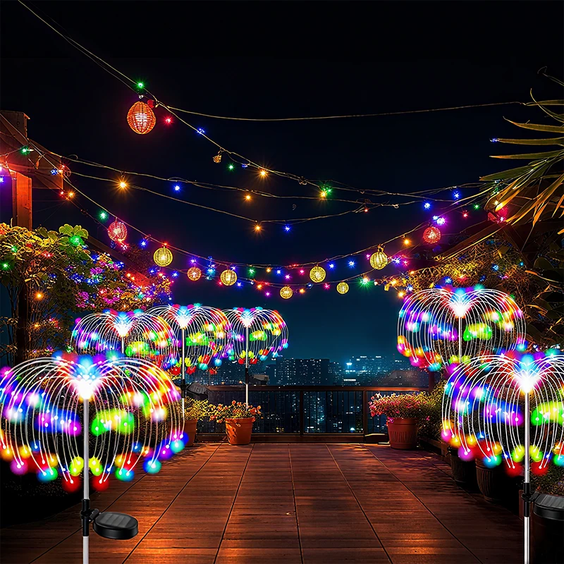 Outdoor LED Solar Patio Lights Waterproof Christmas Decor Firework Ground Socket Lights for Yard Garden Pathway Lawn Street 1PC image 6