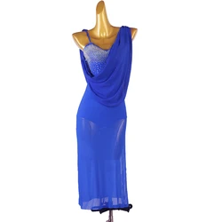 Latin Wrap Dress Standard Dance Competition Performance Stage Costume Women Rhinestones Sexy Evening Gowns Concert Outfits