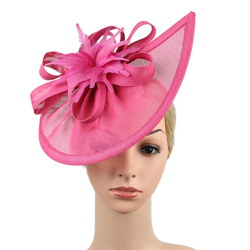 Woman Kentucky Derby tea party fascinator feather headpiece dual-use  headband and hair clip for horse racing casual wear