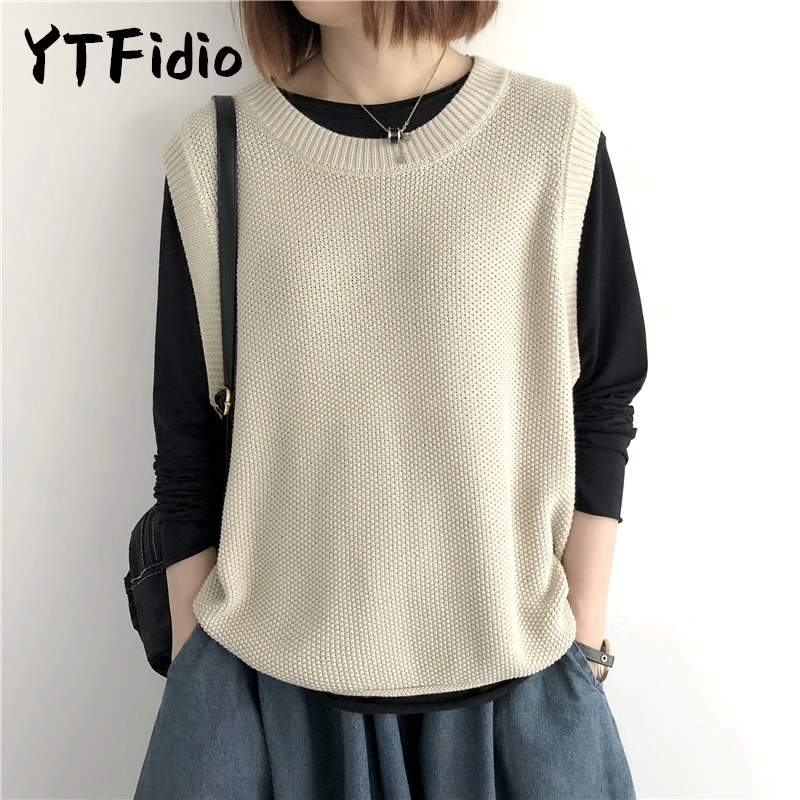 YTFidio ผ้าฝ้าย 100% เสื้อกันหนาวผู้หญิงเสื้อกั๊ก O คอลําลอง Outerwears หรูหราไม่สม่ําเสมอ Designer เสื้อผ้าผู้หญิง 170