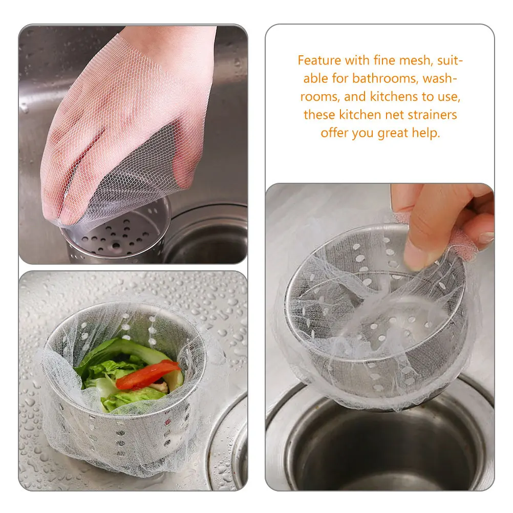 

200Pcs Sink Strainer Bags Premium Mesh Kitchen Sink Drain Filter Trash Catcher Net for Kitchen Bathroom Wash Basin Garbage