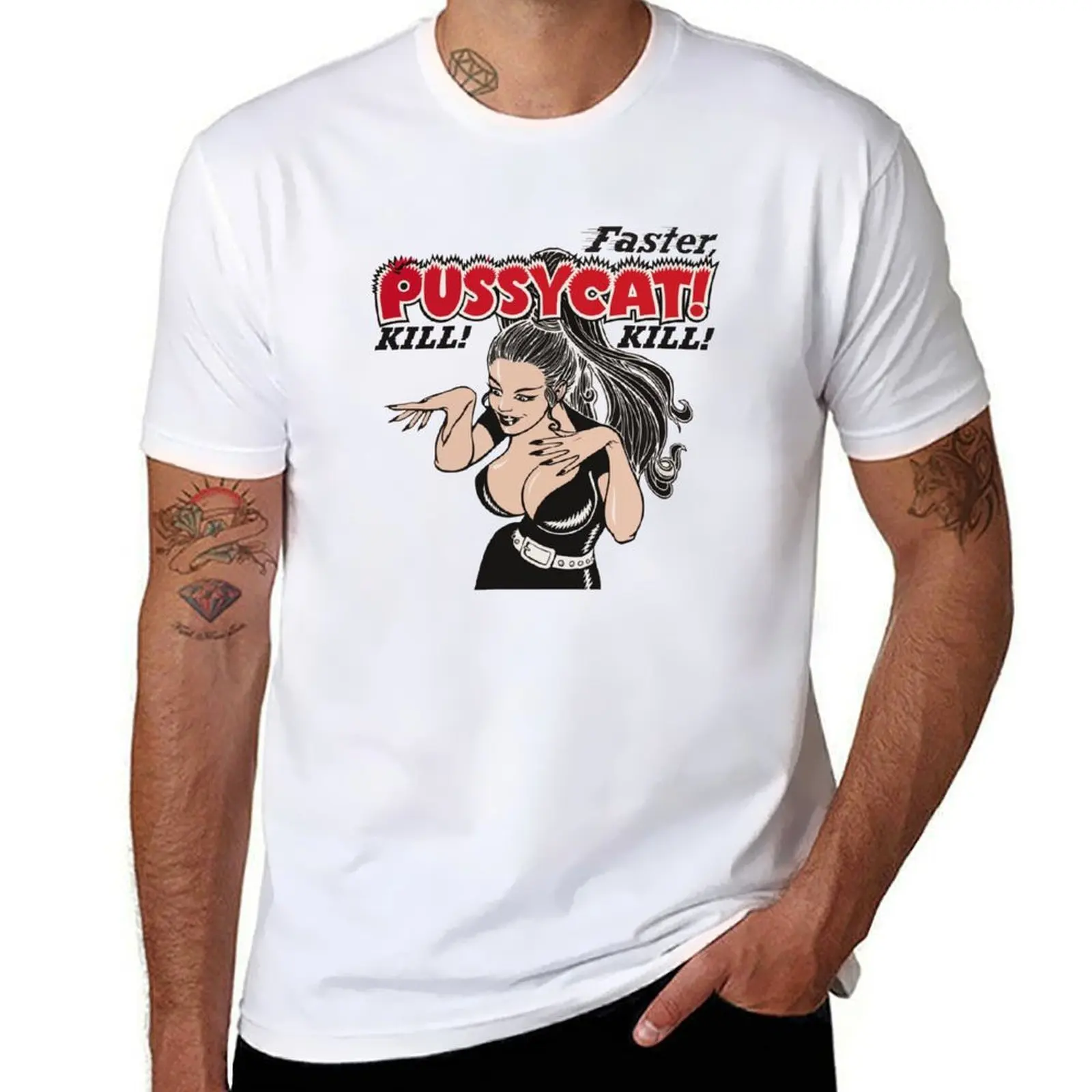 

Faster Pussycat Kill! Kill! T-Shirt t shirts for man graphic tees black cotton t-shirt plain for man package T-Shirt
