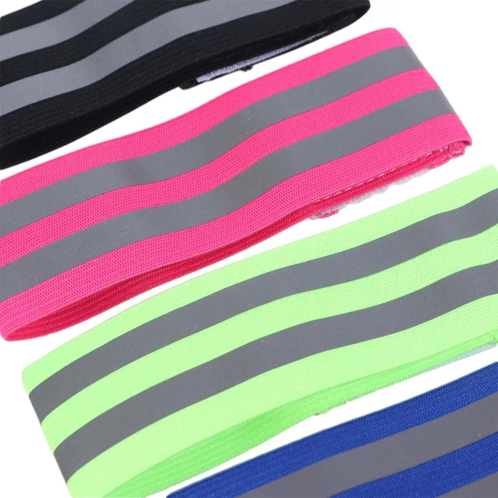 8PCS Multifunctional Warning Reflective Bands Safety Adjustable High Visibility Reflect Straps Elasticated Reflector Tape