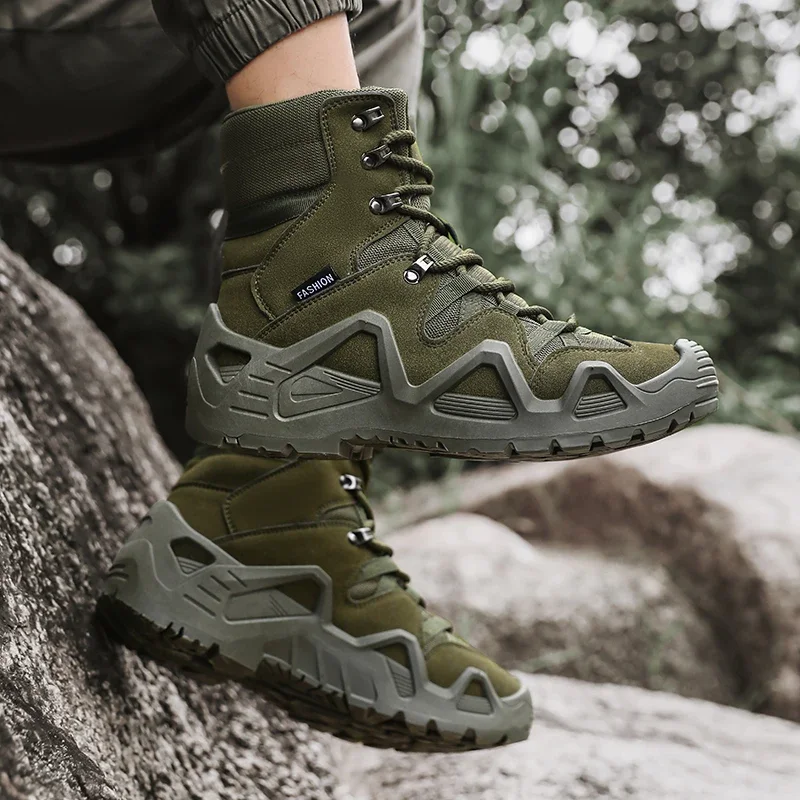 

Men's Motorcycle Riding Boots Green Protective Suitable for All Seasons Botas Outdoor 헌터동화 Military Boots Training Hiking Shoes