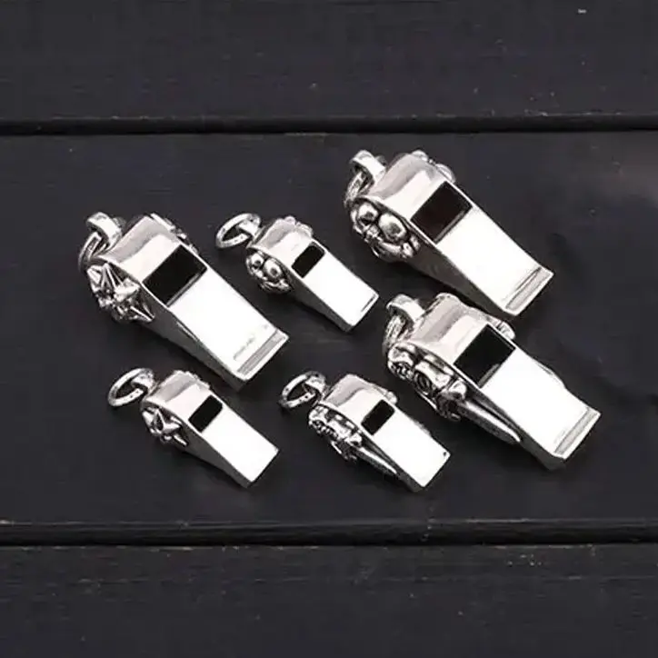 

925 sterling silver boat anchor cross whistle pendant for men's and women's hip-hop street trend hexagonal star whistle
