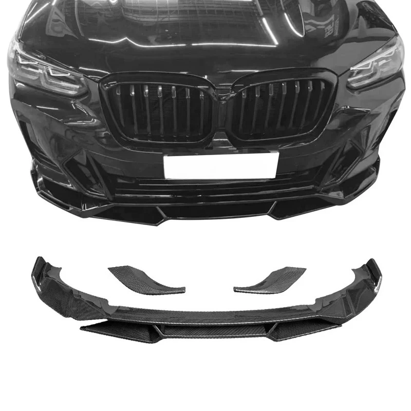 Oem Style 3 Pcs Carbon Fiber Front Lip Splitter for X3 G01 Lci M 2