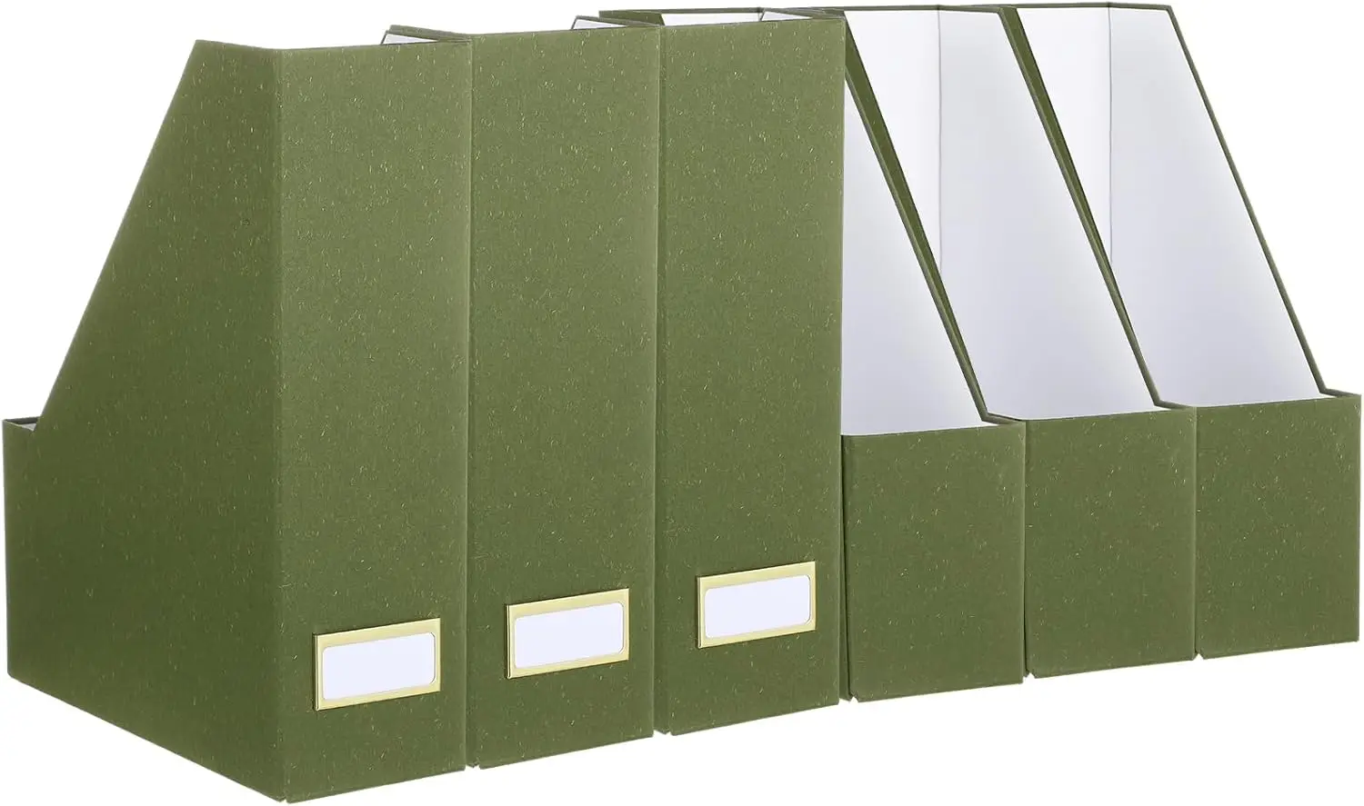 

Набор из 6 стильных картонных держателей для журналов с золотой этикеткой, настольный органайзер для домашнего офиса