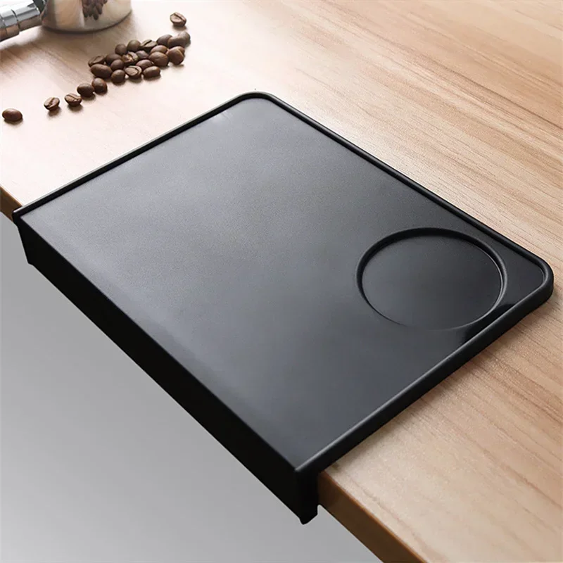 Silicone Coffee Tamper Mat Coffee Tamping Table Corner Edge Anti-skid Mat Rest Holder Black Mat for Office Bar Coffee Shop