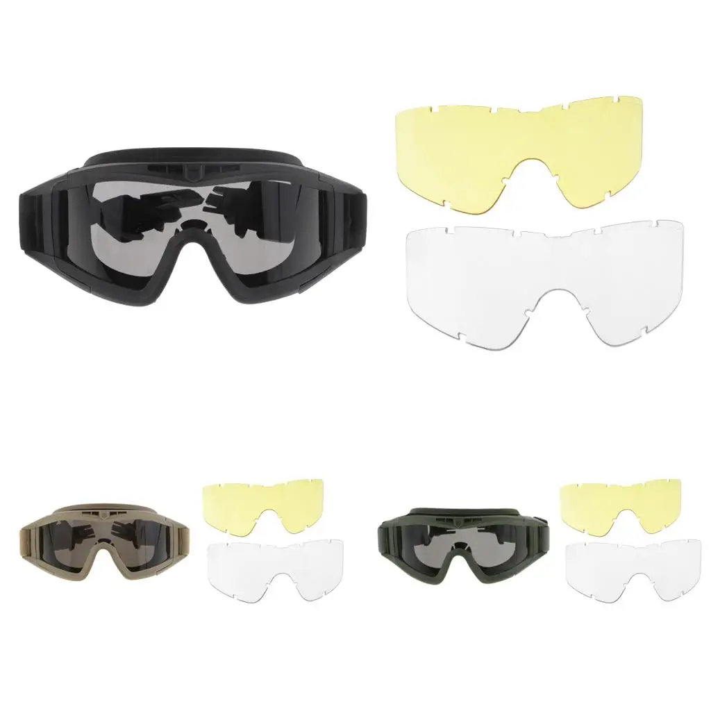 

FAST MICH Helmet Glasses for Helmet with 3 Lens Shooting Hunting