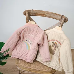 Parka en duvet de coton pour enfants, vêtements rembourrés, manteau de neige pour bébé, veste pour enfants, vêtements de dessin animé mignon, hiver