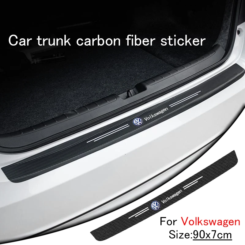 New Car Door Sill Plate Sticker Antiscratch Strip Trunk Protection Decals For VW Beetle Bora Golf Jetta Passat Polo Touran - view 4
