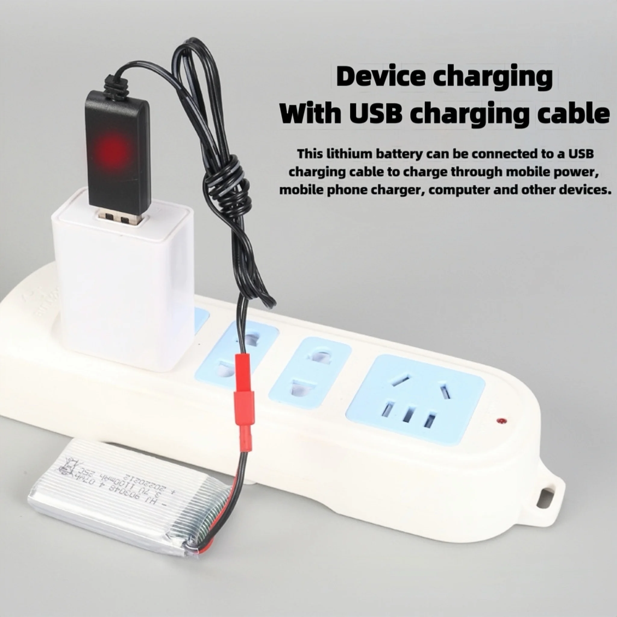 903048 Batteria per aereo modello 3.7V1100mAh Batteria Lipo Caricatore USB per F100 F110 H11D H11C MJX T04 T05 T25 M03 ‌ Modello drone X5SW