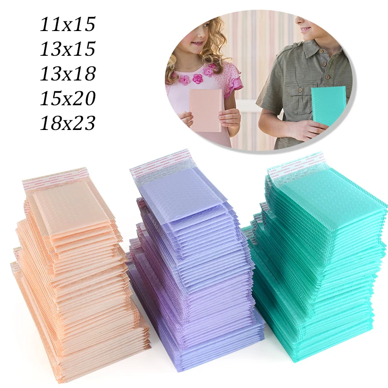 50pcs Bubble Mailers Blue Poly Bubble Mailer Self Seal Padded Envelopes Bags For Business Bubble Mailers Shipping Packaging Bags