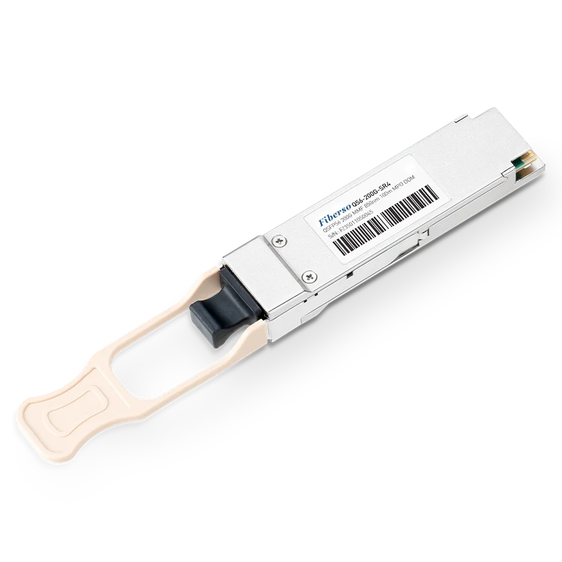 

Fiberso QSFP56 200G SR4 Module 100m MPO MM Fiber Optical Transceiver Compatible with switches for data center