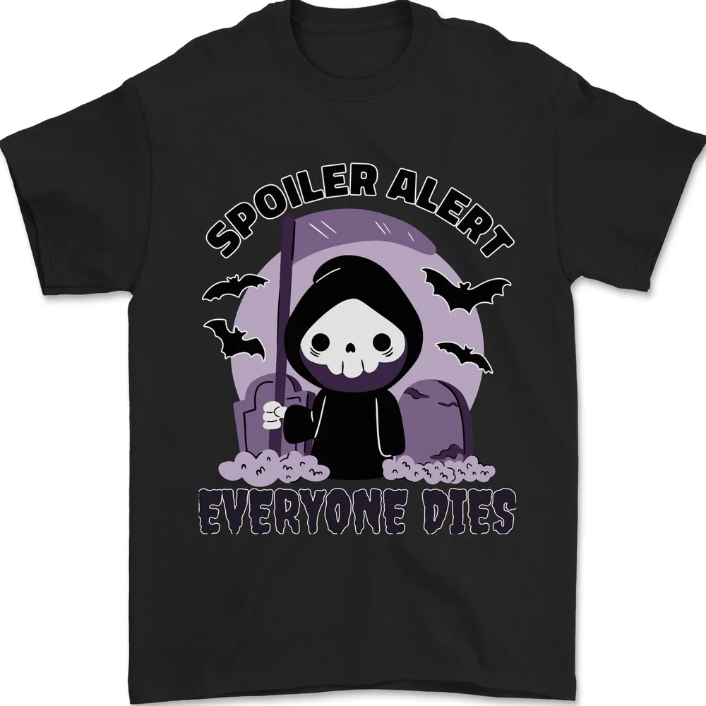 

Funny Grim Reaper Movie Spoiler Halloween Mens T-Shirt 100% Cotton Men's and women's short-sleeved T-shirts