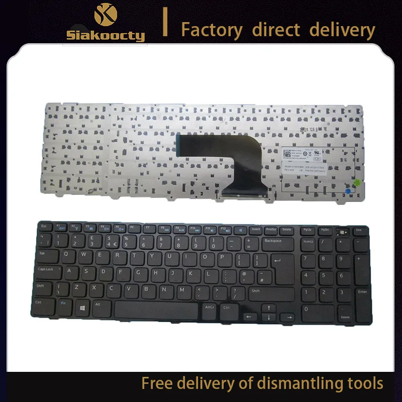 Siakoocty for Keyboard UK Dell Inspiron 17 3721, 17R 5721 Qwerty 0G07DX