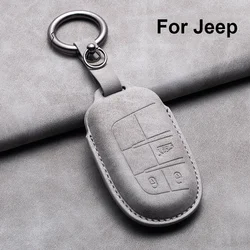 Leather Car Key Case Cover Keychain For Jeep Wrangler Commander Compass Patriot Renegade Cherokee grand cherokee Keyring