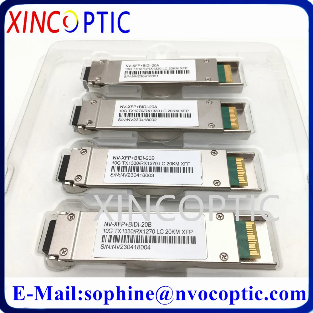 

2Pair XFP BiDi Fiber Optic Transceiver Modules 1270/1330nm WDM Simplex 10G 20KM With LC Connector For Cisco/Mikrotik Switch