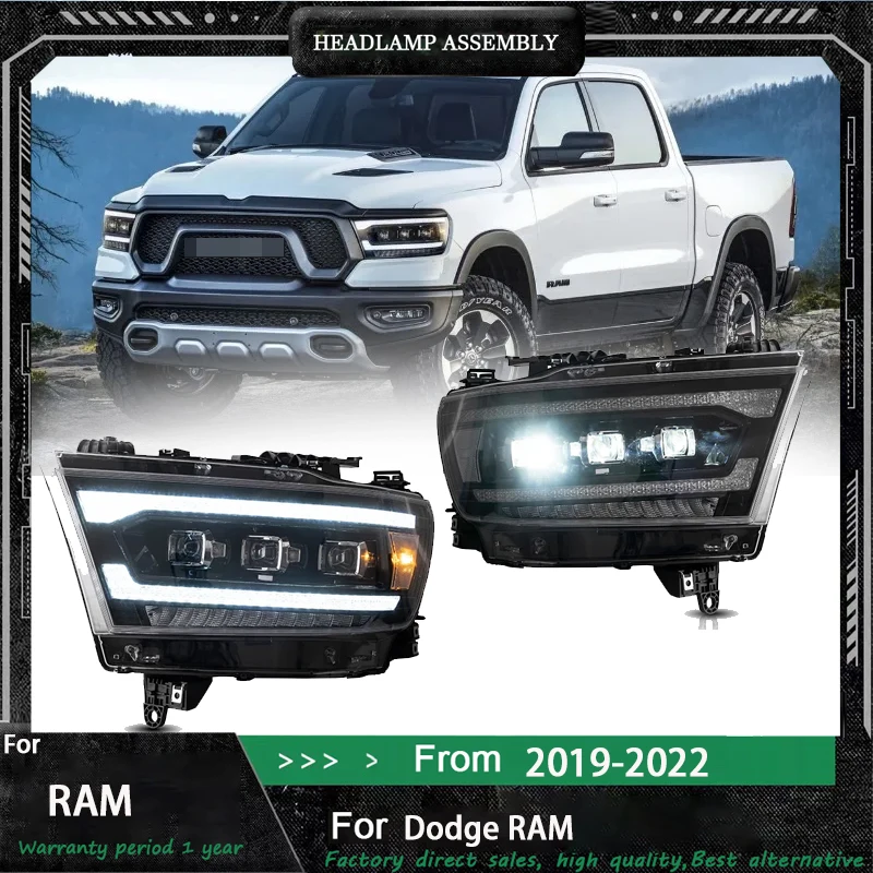 

Car Accessories for Dodge Ram Headlamp 2019-2022 Head Light Ram 1500 Headlight Lens Dynamic Turn Signal Auto Accessories