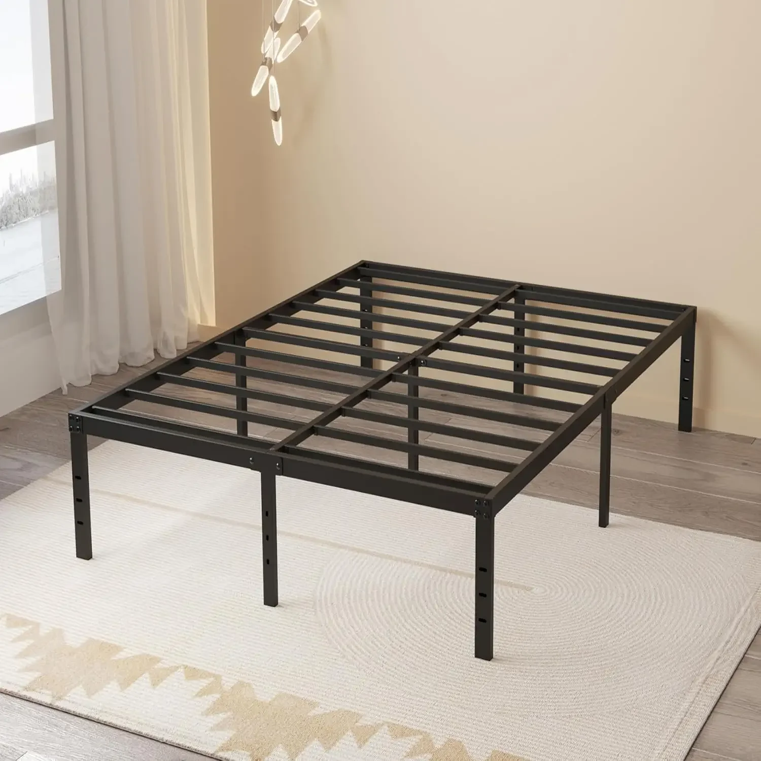 California King Bed Frames, 20 Inch Heavy Duty Metal Platform Support Up to 3000 lbs with steel Slat, No Box Spring Needed, Easy