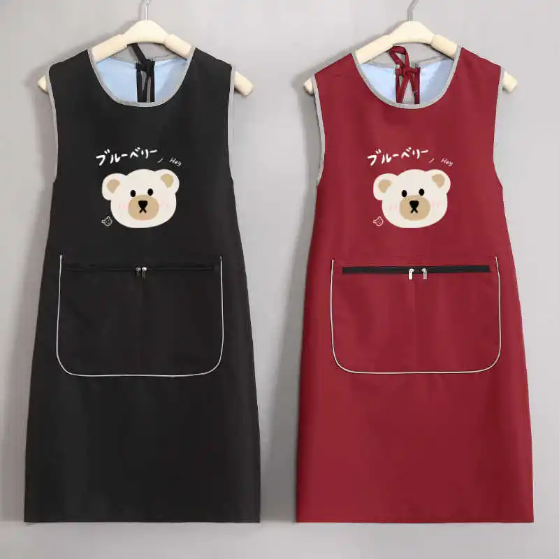 Delantal impermeable para cocinar, chaleco para mujer, cocina casera, ropa de trabajo de moda, circunferencia de la cintura
