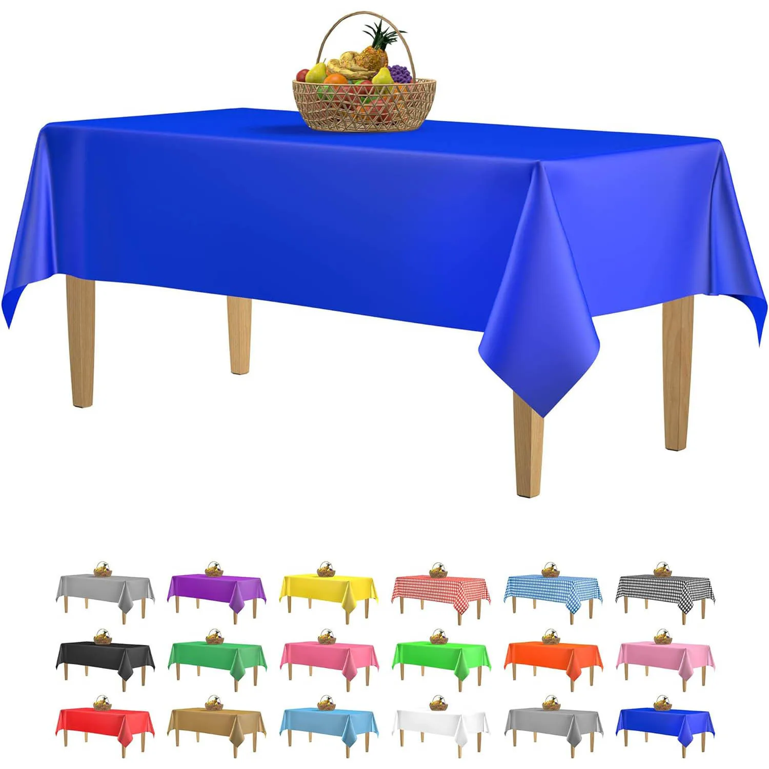 Waterproof Oil-resistant Non-slip Disposable Tablecloth 108x54 Inch Pure Color 6-Pack Or 12-Pack for Easy Party Setup