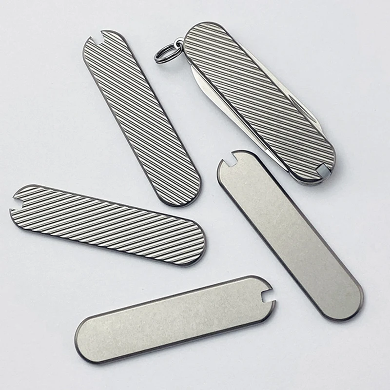 1 Paar Titanium Legering Chip Gemodificeerde Tc4 Handgreep Patch Voor Diy Mes Handvat Materiaal Maken Voor 58 Mm Zwitserse Mes