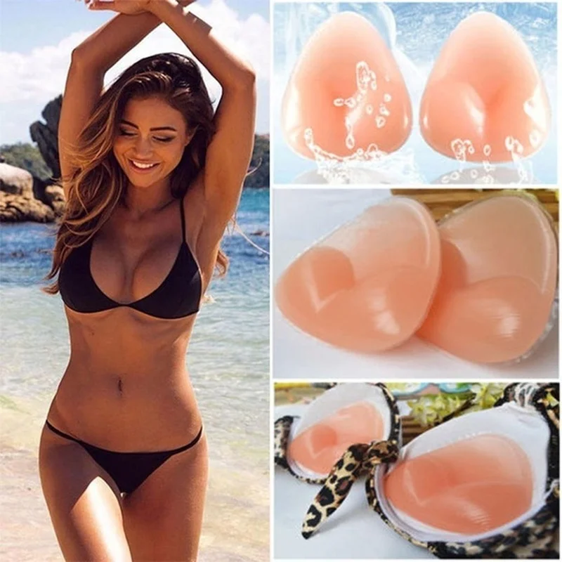 2 pezzi seno da donna Push Up Pad reggiseno in Silicone intimo Pad copricapezzoli adesivi Patch Bikini inserto costume da bagno accessori donna