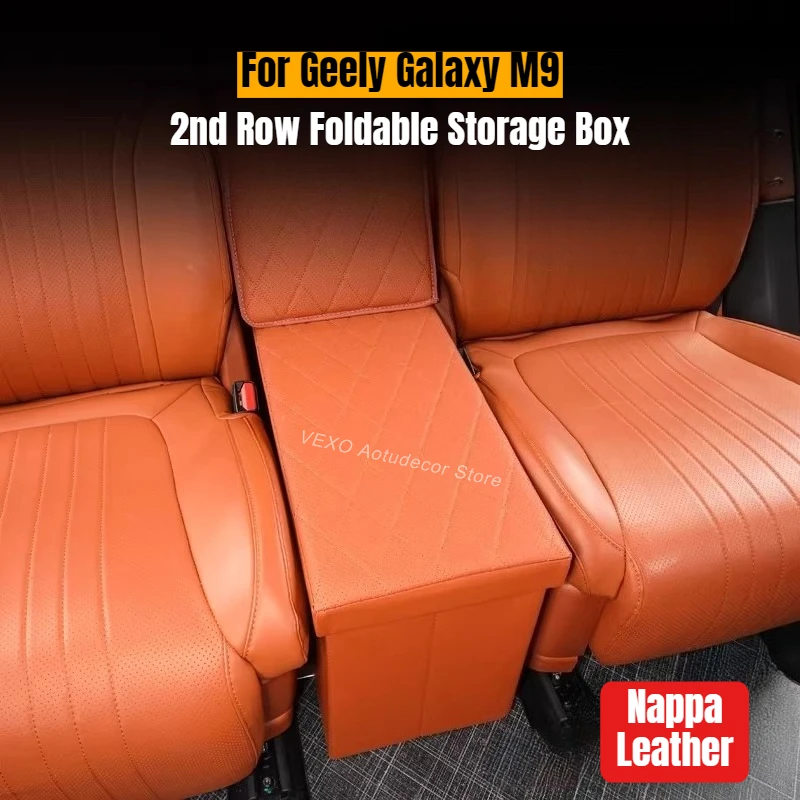For Geely Galaxy M9 Foldable Storage Box 2nd Row Collapsible Center Aisle Organizer Box Electric Vehicle Space-Saving Stowing