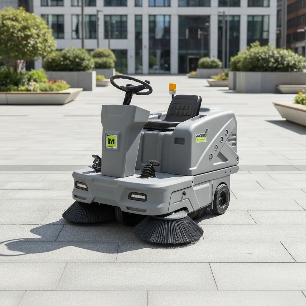 Mini Electric Ride-On Sweeper 460kg Heavy-Duty 1 Year Warranty for Sidewalks Streets Parks Municipal Areas & Gardens Customized