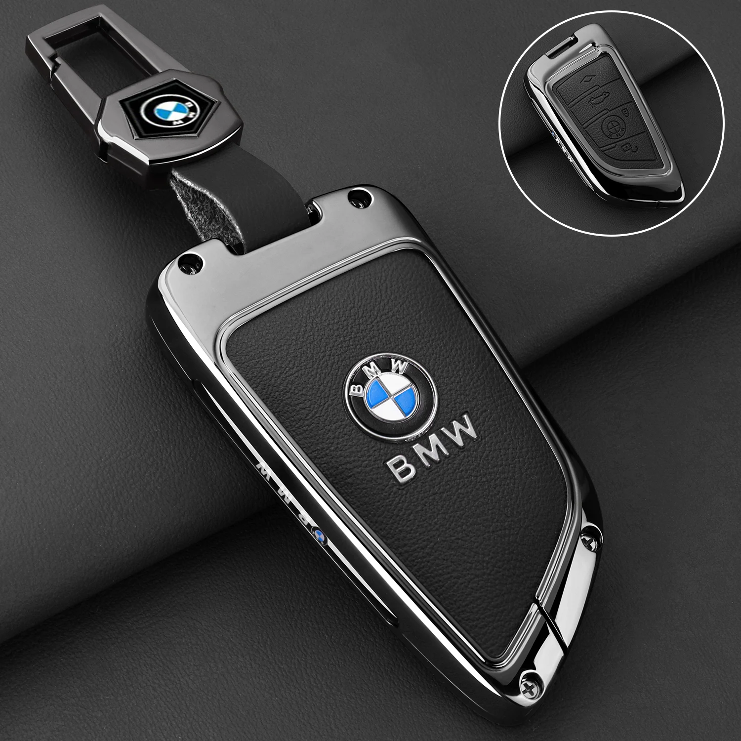 Funda de cuero Premium para llave de coche, cubierta especial para llave de coche con hebilla para BMW X1 X3 X5 X6 X7 1 3 5 6 7 Series G20 G30 G11 F15 F16 G01 G02