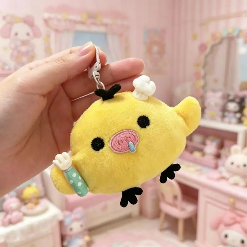 Kawaii Kiiroitori Chef Moe Pig Nose Pp Cotton Plush Toy Keychain Backpack Zipper Decorative Pendant Classmate's Birthday Gift