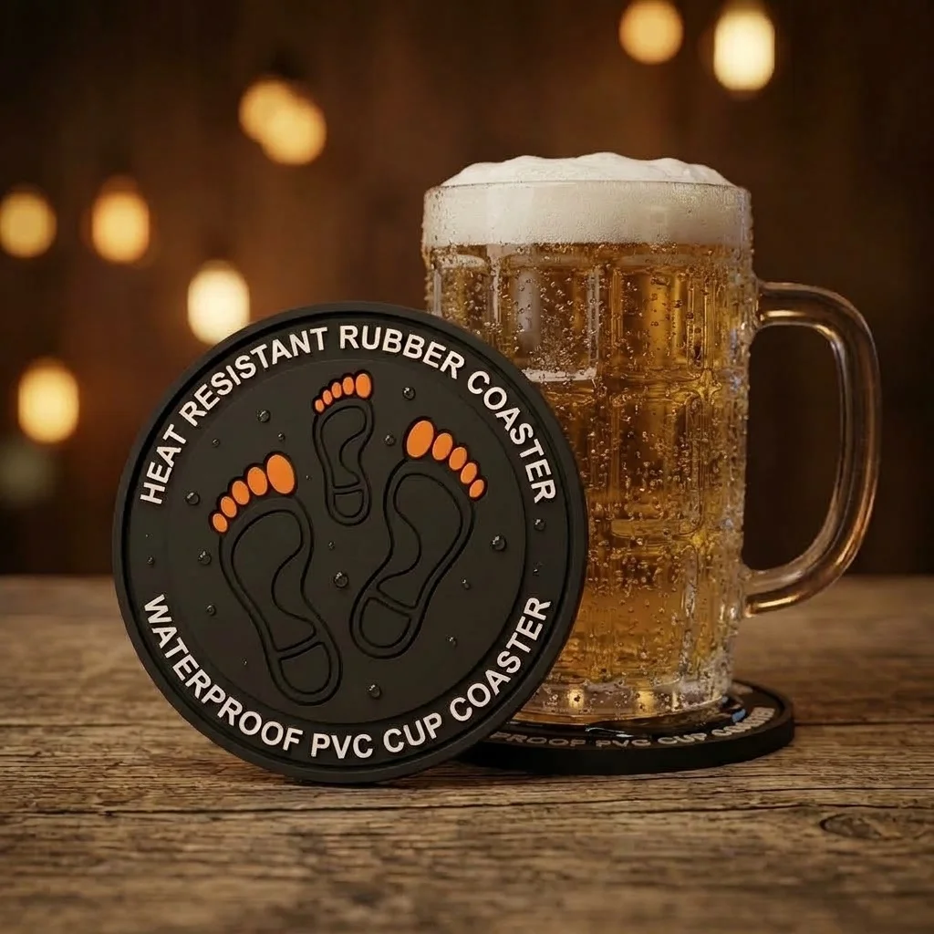 Personalized Printed Logo Rubber Coaster Durable Non Slip Cup Mat for Home Bar Table Decor