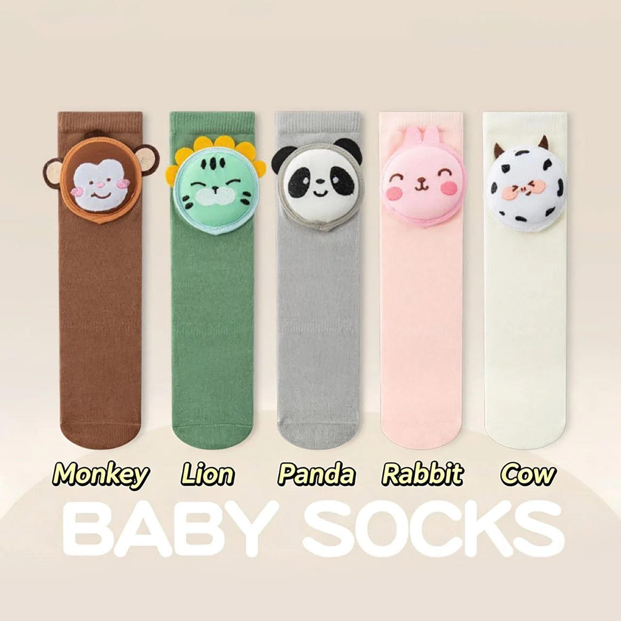 Baby Knee Protection Crawling Socks Autumn Non-slip Floor Sock Cute Cartoon Kids Over-knee Sock 1-8Year Children Cotton Stocking