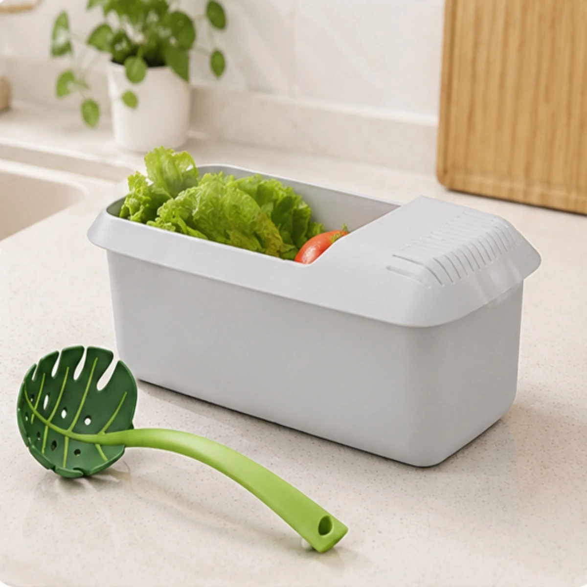 Microwave Pasta Cooker with Strainer Plastic Reusable Spaghetti Steamer Box Noodle Vegetable Cooker Kitchen Storage Tools