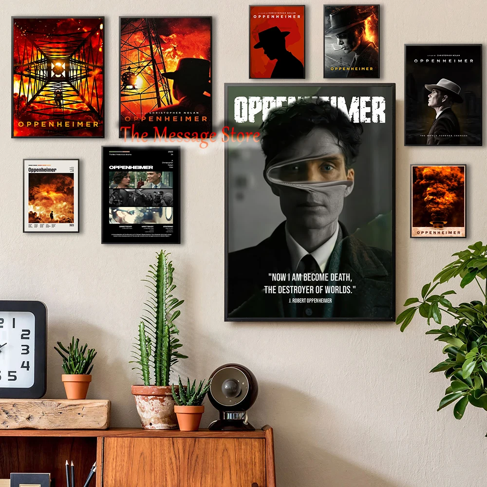 Oppenheimer Biography of Scientists Movie Poster Classic Science Inspired Movie Film Poster Canvas Painting Wall Pictures Decor