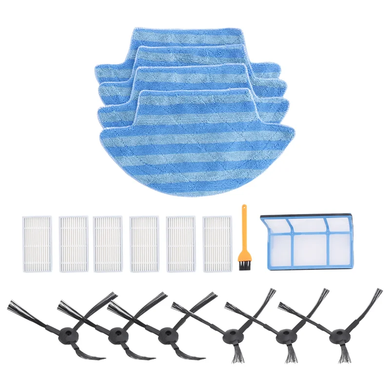 A61I 18Pcs For V55 Pro Mop Cloth Side Brush Hepa Filter For Ilife V55 Pro Robot Vacuum Cleaner Main Filter Patch Replacement