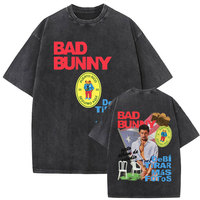 Washed Vintage Rapper Bad Bunny DeBi TiRAR MaS FOToS DTMF Graphic T-shirt Men Hip Hop Fashion Tshirt High Quality Cotton T Shirt