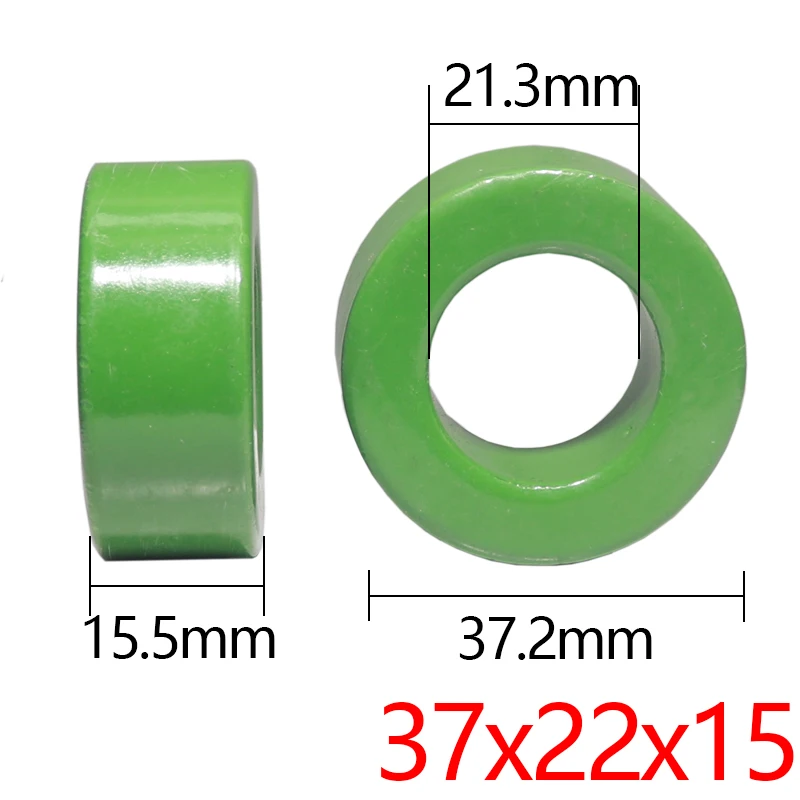 【2-1PCS】37x22x15mmMagnetic ring, high-power filtering magnetic ring, painted green magnetic ring