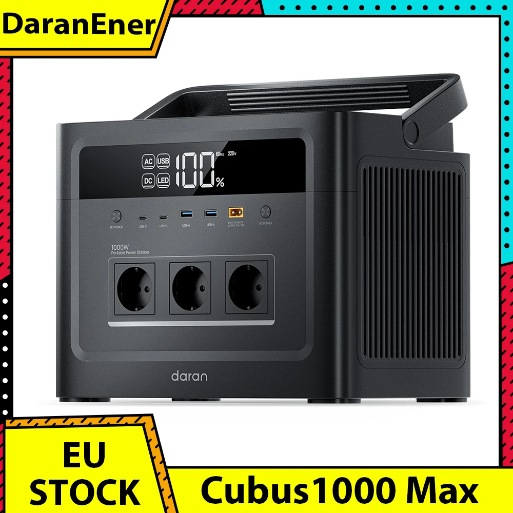 DaranEner Cubus1000 Max Tragbare Powerstation, 1152Wh LiFePO4-Akku …