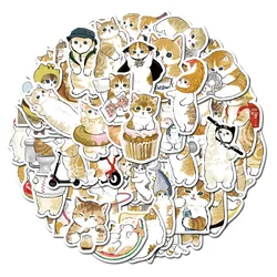 64Pcs Mofusand Stickers Cartoon Cute Yellow Cat Stickers Luggage Pen Guitar Notebook Waterproof Graffiti Stickers