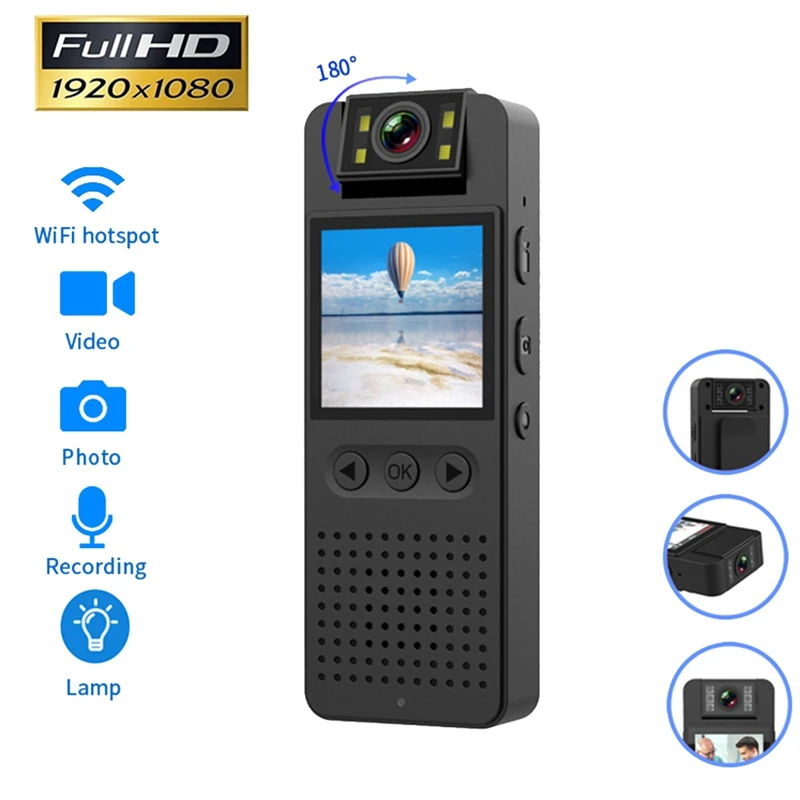 أفضل العروض 1080P HD الأشعة تحت الحمراء للرؤية الليلية كاميرا واي فاي مع شاشة LED كاميرا فيديو صغيرة Bodycam كاميرا الشرطة كاميرا الدراجة كاميرا DV