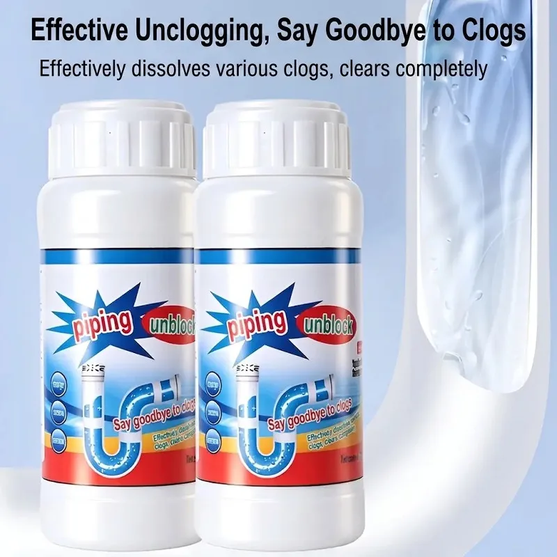Powerful Drain Cleaner Powder Fast Foaming Pipe Dredge Agent for Kitchen Toilet Sewer Hair Grease Dissolve Clog Remover