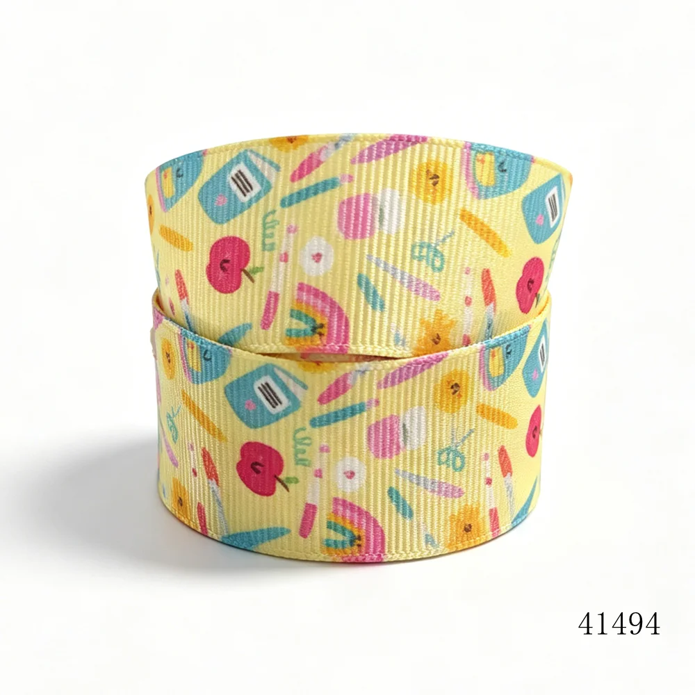 50yards School Printed Grosgrain Ribbon Animal for Hairbows Craft Materials DIY