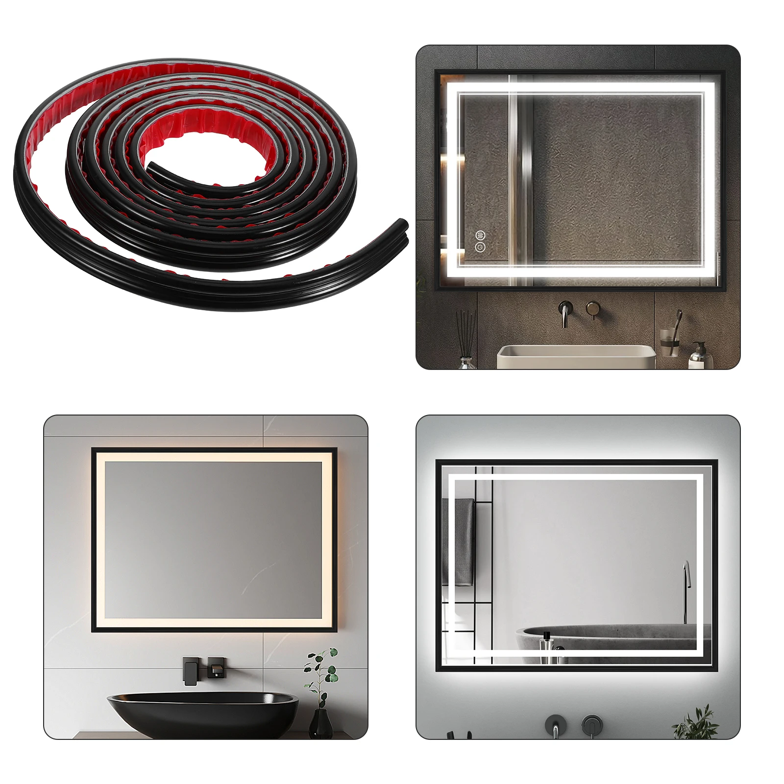

Moldings Mirror Backsplash Trim Door Waterproof Peel and Stick Corner Frame Ceramic Tile