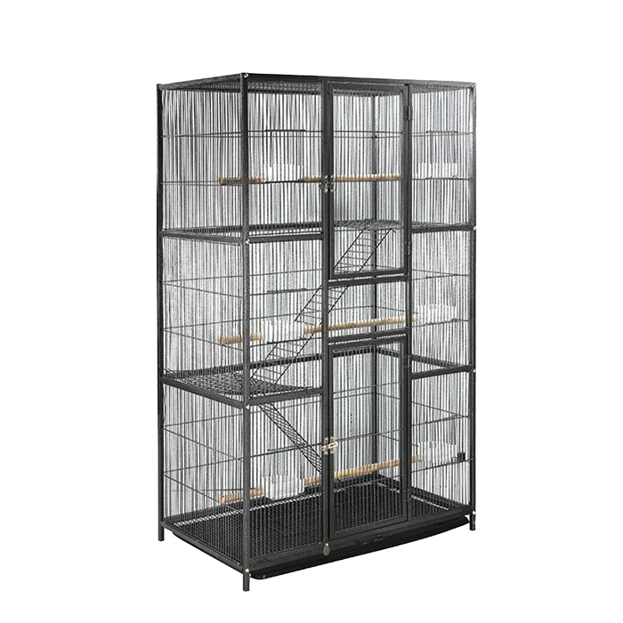 Parrot Cage Wholesale Flying Bird House Metal Iron Large Starling Parrot Snap Button Storage Rack Bird Cage Villa Large Size