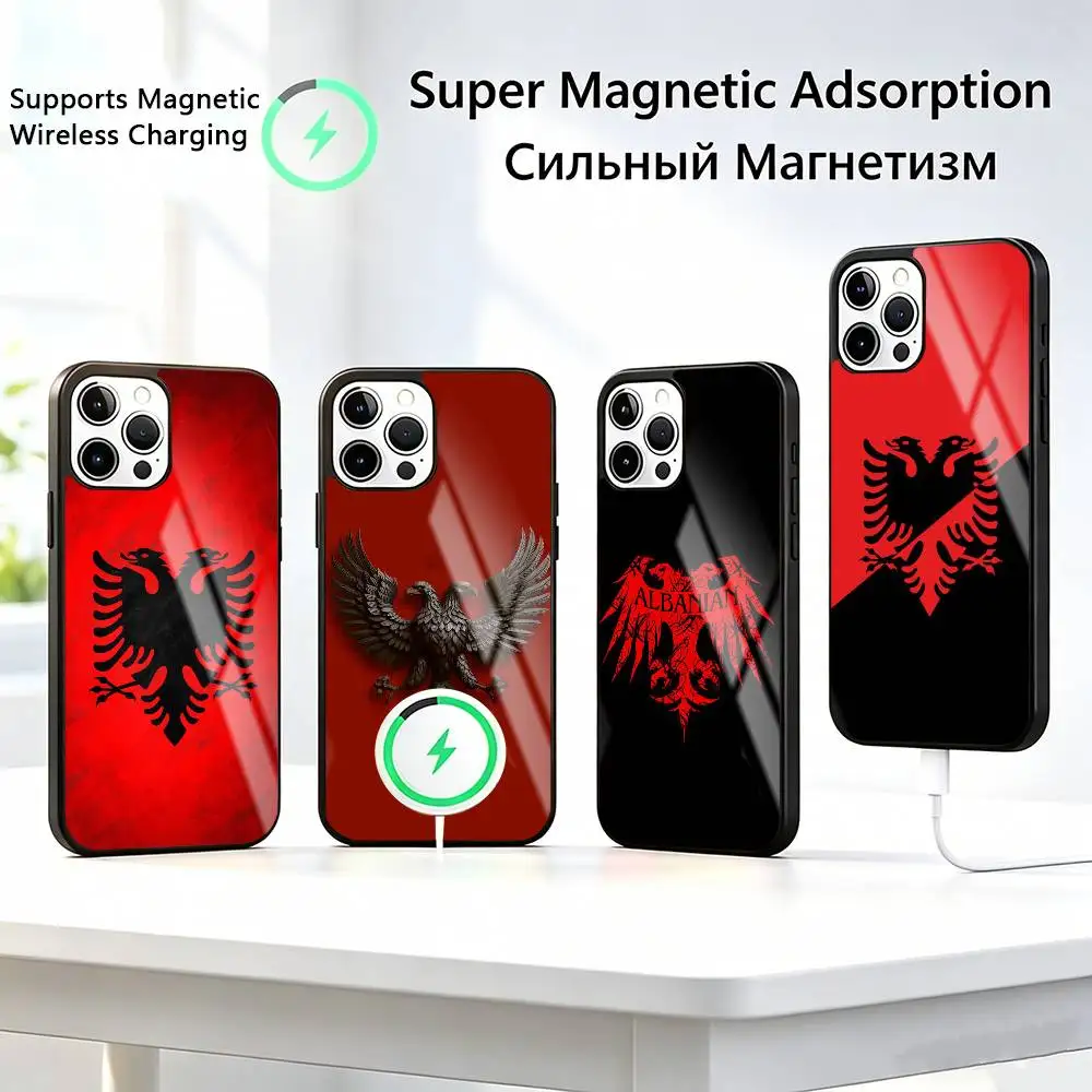Albania Albanians F-Flags  Phone Case For iPhone17,16,15,14,13,12,11 Plus,Pro Compatible with magnetic wireless charging