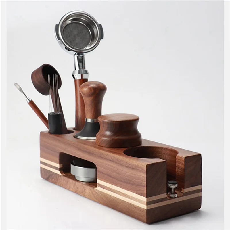 Stable-Coffee Tamper Holder Wood Filling Support Base Espresso Tampering Mat Station Stand For Barista Coffee Accessories