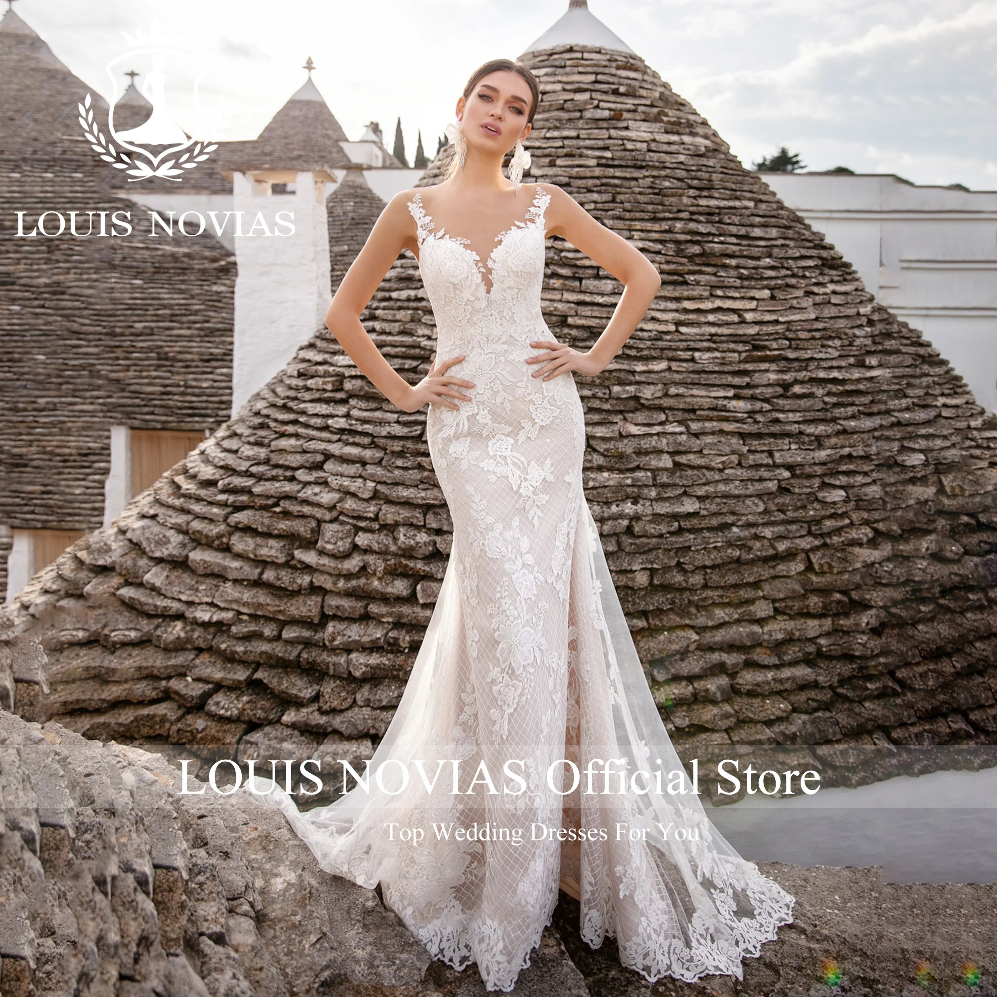 Louis novias ชุดแต่งงานนางเงือก2023เจ้าสาวคนรักเสื้อสายเดี่ยวกำมะหยี่ชุดเจ้าสาว vestidos elegantes สำหรับผู้หญิง