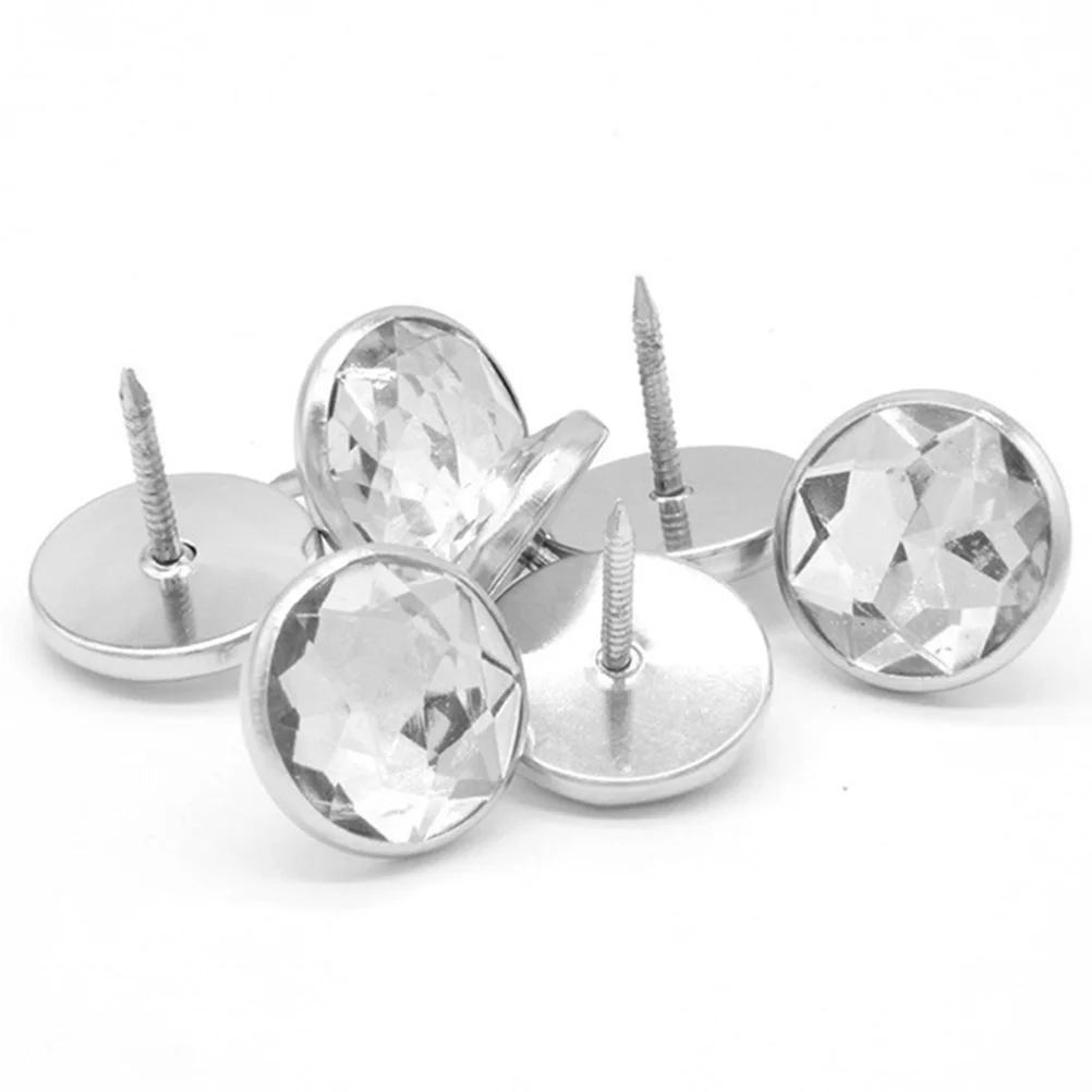 

50 Pcs Tacks Furniture Nails Crystal Decorative Buttons for Living Room Decorative Tack Chair Couch Accessories
